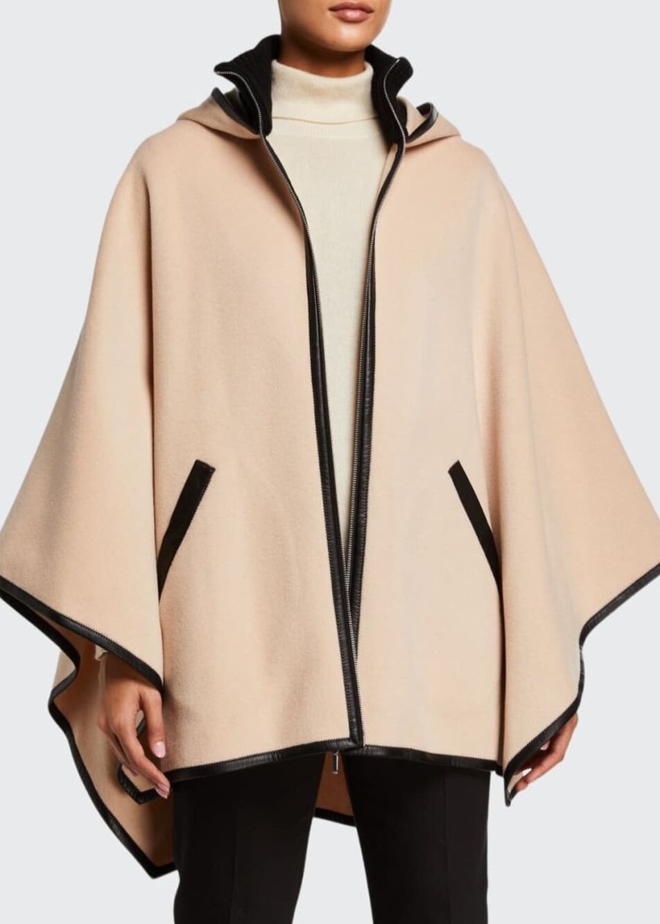 ELIE TAHARI Kristy Hooded Wool Cape